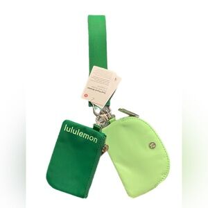 Lululemon dual pouch wristlet raceway green/citra lime NWT